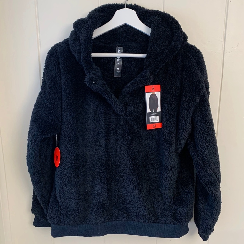 NWT! LUKKA LUX | Black Hooded Sherpa Sweatshirt